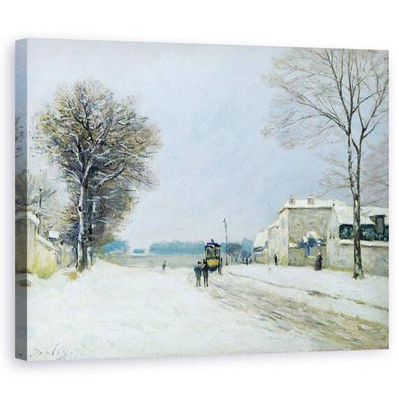 Tablou Canvas - Alfred Sisley - Iarna, efect de zapada - - Roveli
