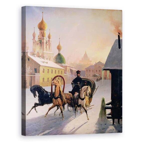 Tablou Canvas - Charles de Hampeln - Troica pe strada din Sankt Petersburg - - Roveli