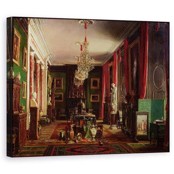 Tablou Canvas - Charles Giraud - Interiorul Oficiului lui Alfred Emilien 1811-92 Conte de Nieuwerkerke, director general al Muzeelor Imperiale, la Luvru - - Roveli