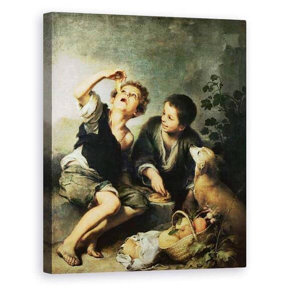 Tablou Canvas - Bartolome Esteban Murillo - Copii mananca o placinta - - Roveli