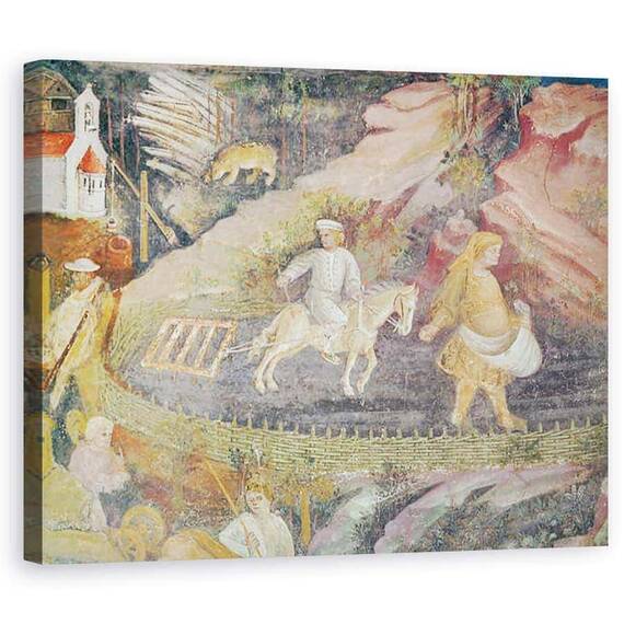 Tablou Canvas - Scoala Boema - Luna aprilie, detalii de arat - - Roveli