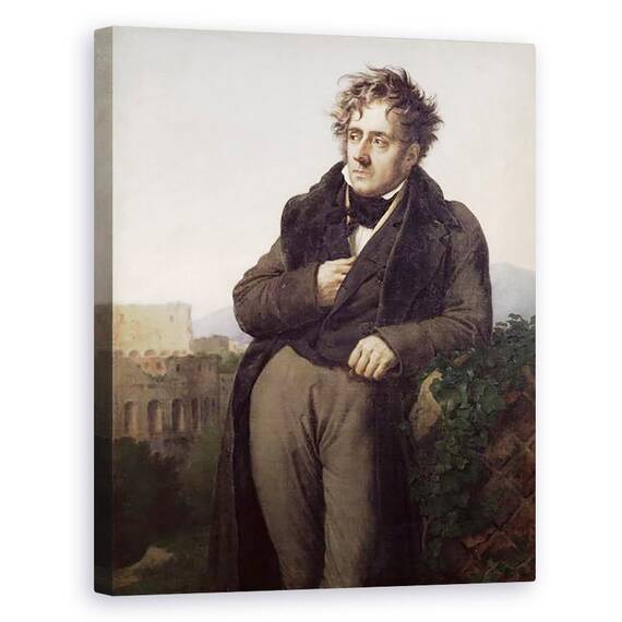 Tablou Canvas - Anne Louis Girodet de Roucy-Trioson - Portretul lui Francois Rene 1768-1848 Viconte de Chateaubriand - - Roveli
