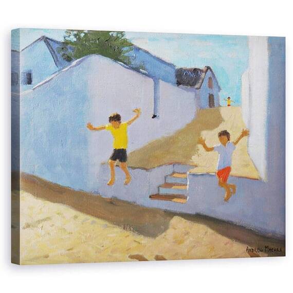 Tablou Canvas - Andrew Macara - Sarind de pe un zid, Mykonos, 2015 - - Roveli