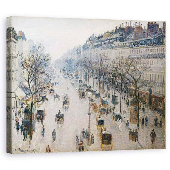 Tablou Canvas - Camille Pissarro - Bulevardul Montmartre intr-o dimineata de iarna - - Roveli