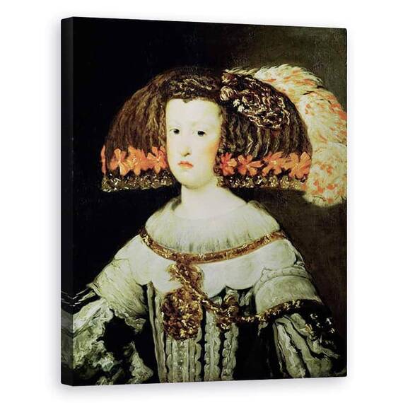 Tablou Canvas - Diego Rodriguez de Silva y Velazquez - Portretul Reginei Maria Anna 1635-96 A Spaniei - - Roveli