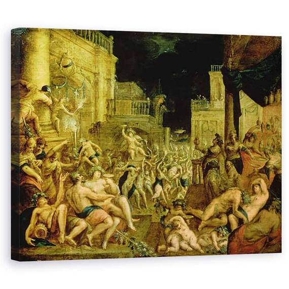 Tablou Canvas - Dirk Valkenburg - Bacchus la Curtea de Midas - - Roveli