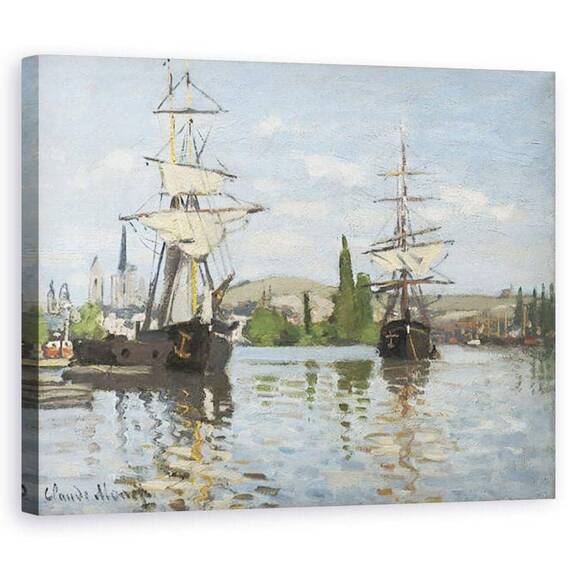 Tablou Canvas - Claude Monet - Nave de echitatie pe Sena la Rouen - - Roveli