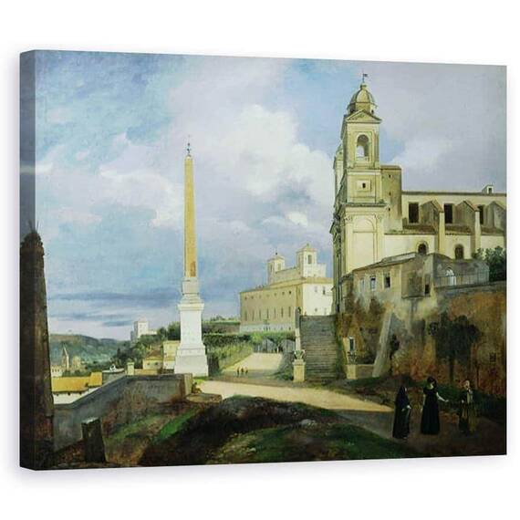 Tablou Canvas - Francois-Marius Granet - Trinita dei Monti si Villa Medici, Roma - - Roveli