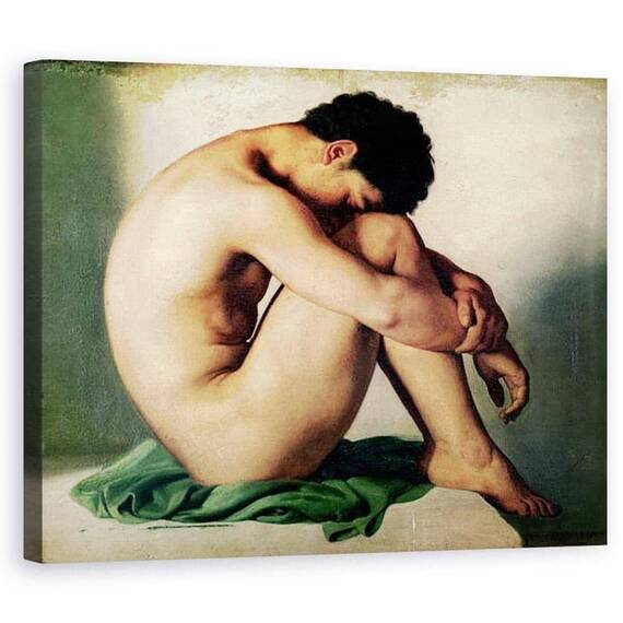Tablou Canvas - Hippolyte Flandrin - Studiul unui tanar nud - - Roveli