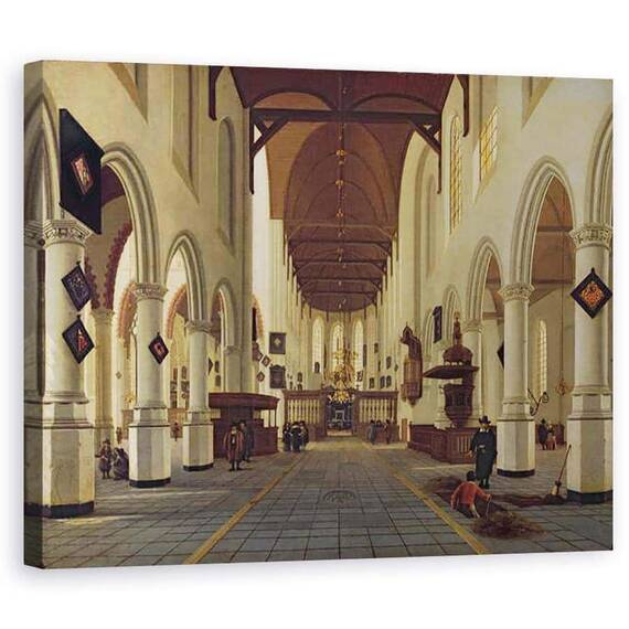 Tablou Canvas - Hendrik Cornelisz. van Vliet - Interiorul Oude Kerk, Delft - - Roveli