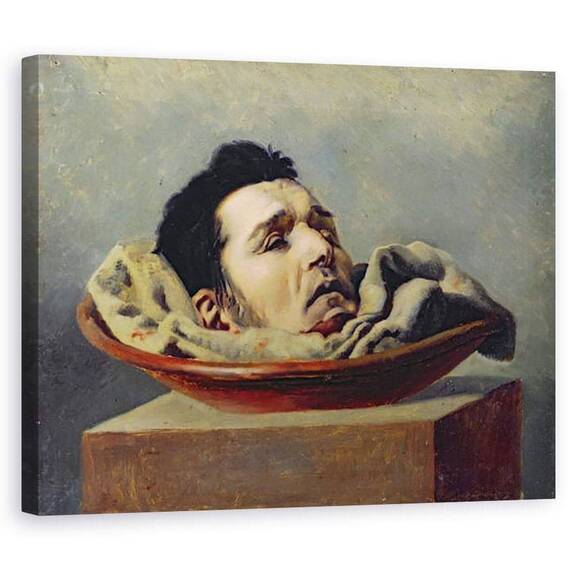 Tablou Canvas - Francois Gabriel de Becdelievre - Capul ghilotinat al unui parricid executat la Puy in 1825 - - Roveli