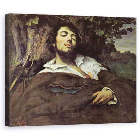 Tablou Canvas - Gustave Courbet - Omul ranit ulei pe panza - - Roveli