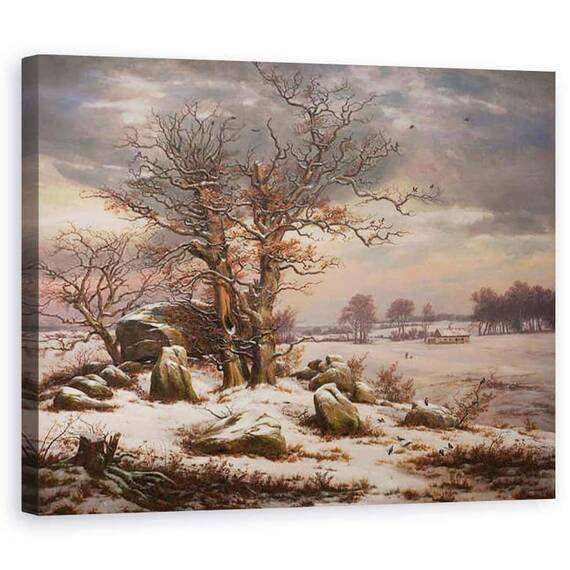 Tablou Canvas - Johan Christian Dahl - Peisajul iernii. Langa Vordingborg - - Roveli