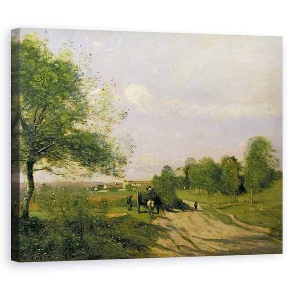 Tablou Canvas - Jean Baptiste Camille Corot - Caruta, suvenir de Saintry - - Roveli