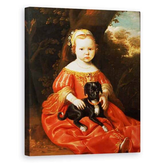 Tablou Canvas - Jacob Gerritsz Cuyp - Portret De O Fata Cu Un Caine - - Roveli