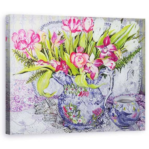 Tablou Canvas - Joan Thewsey - Lalele roz si albe - - Roveli