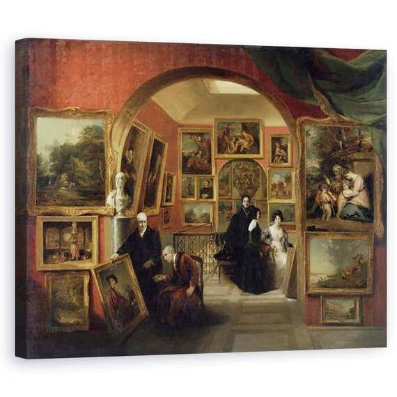 Tablou Canvas - John Scarlett Davis - Interiorul Galeriei Institutiei Britanice - - Roveli