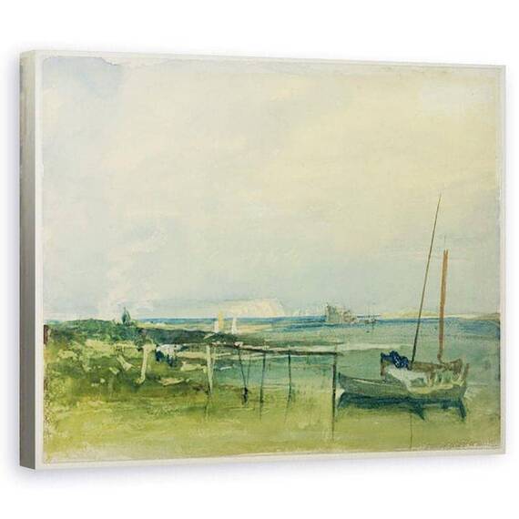 Tablou Canvas - Joseph Mallord William Turner - Coasta Scene cu White Stanci si barci pe mal - - Roveli