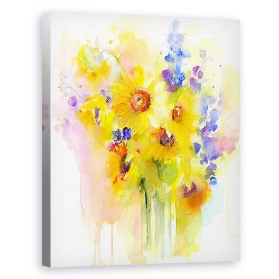 Tablou Canvas - John Keeling - Floarea-soarelui si Delphinium, 2016 - - Roveli