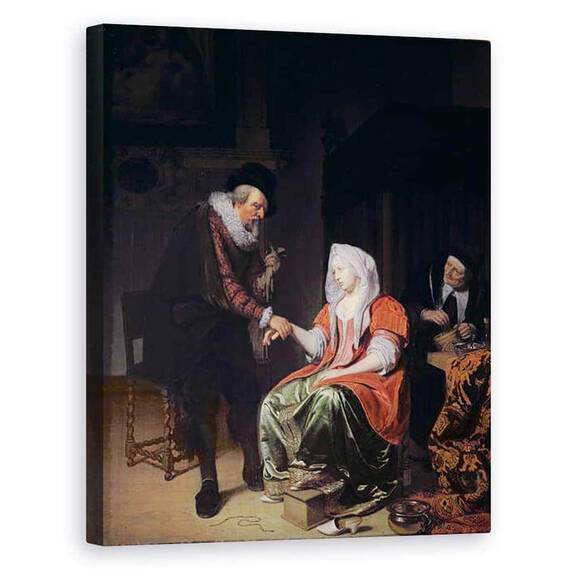 Tablou Canvas - Michiel van Musscher - Doctor luand pulsul unei femei tinere - - Roveli