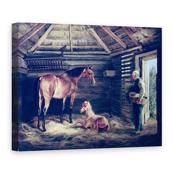 Tablou Canvas - Albrecht Adam - Engleza Mare Cu Ei Foals - - Roveli
