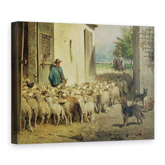 Tablou Canvas - Albert Heinrich Brendel - intoarce-te la stana - - Roveli