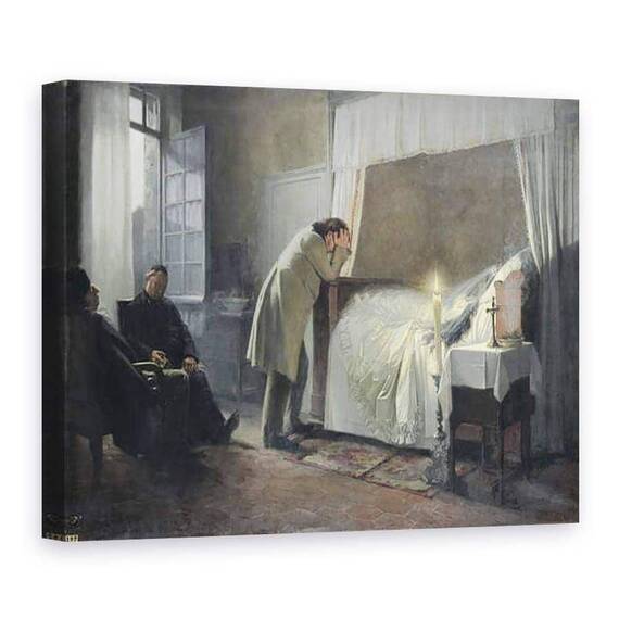 Tablou Canvas - Albert-Auguste Fourie - Patul de moarte al doamnei Bovary - - Roveli