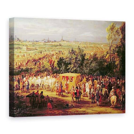 Tablou Canvas - Adam Frans van der Meulen - Intrarea lui Ludovic al XIV-lea 1638-1715 si Marie-Therese 1638-83 din Austria in Arras, 30 iulie 1667 - - Roveli