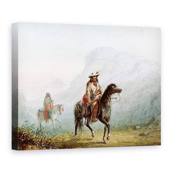 Tablou Canvas - Alfred Jacob Miller - Burghez Walker si indianca lui - - Roveli