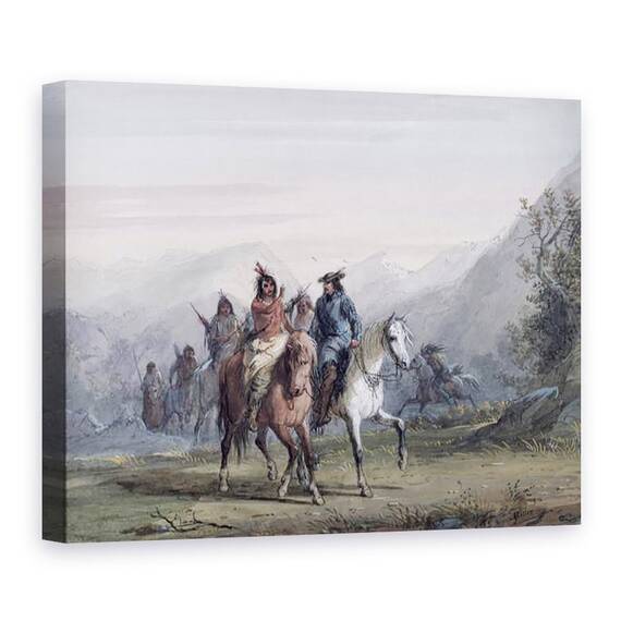 Tablou Canvas - Alfred Jacob Miller - Conversarea prin semne - - Roveli