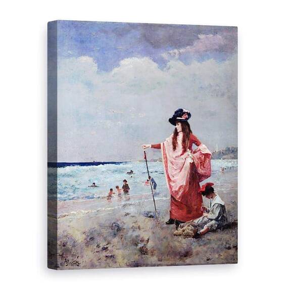 Tablou Canvas - Alfred Emile Stevens - Pe plaja - - Roveli