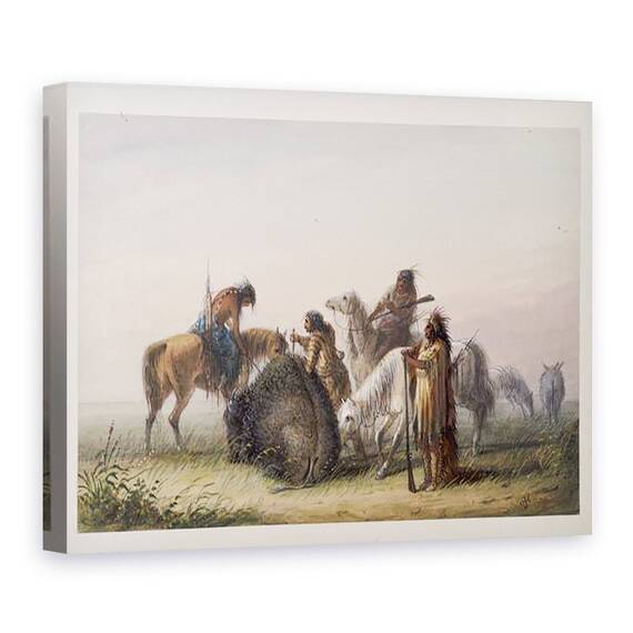 Tablou Canvas - Alfred Jacob Miller - Furnizarea taberei cu carne de bivol - - Roveli
