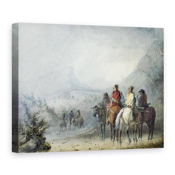 Tablou Canvas - Alfred Jacob Miller - Furtuna, Asteptand Caravana - - Roveli