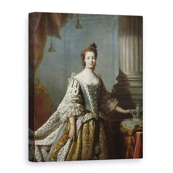 Tablou Canvas - Allan Ramsay - Charlotte Sophia de Mecklenburg-Strelitz - - Roveli