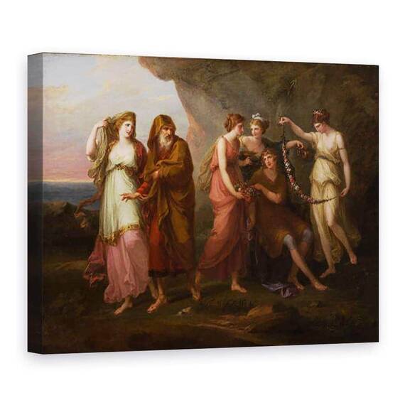 Tablou Canvas - Angelica Kauffmann - Telemachus si nimfele din Calypso - - Roveli