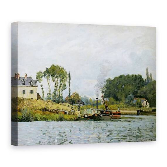 Tablou Canvas - Alfred Sisley - Barci la incuietoarea de la Bougival - - Roveli