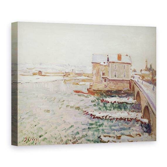 Tablou Canvas - Alfred Sisley - Podul Moret in iarna anului 1889 - - Roveli