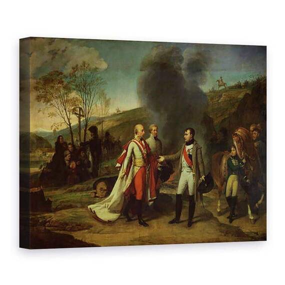 Tablou Canvas - Baron Antoine Jean Gros - intalnire intre Napoleon I 1769-1821 si Francisc al II-lea 1768-1835 dupa batalia de la Austerlitz - - Roveli