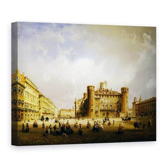 Tablou Canvas - Carlo Bossoli - Piazza Castello, Torino - - Roveli
