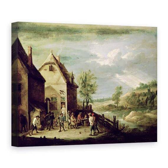 Tablou Canvas - David Teniers the Younger - tarani joc Boules - - Roveli