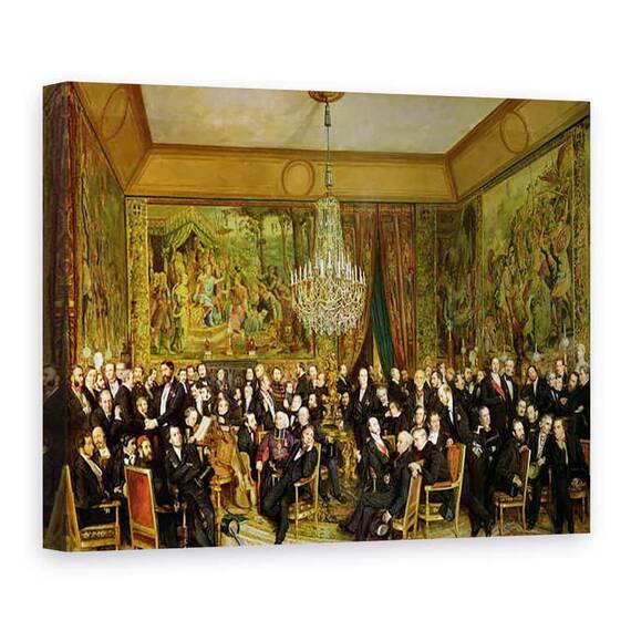 Tablou Canvas - Francois Auguste Biard - Salonul lui Alfred Emilien, Conte de Nieuwerkerke 1811-92 la Luvru - - Roveli