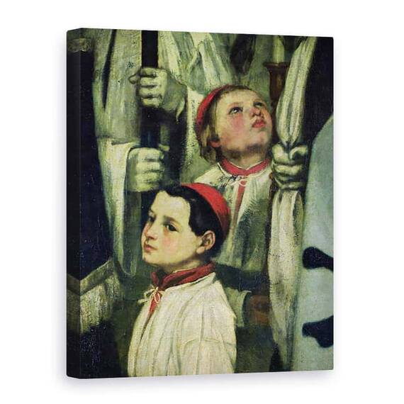 Tablou Canvas - Gustave Courbet - O inmormantare la Ornans detaliu al unui baiat de cor - - Roveli