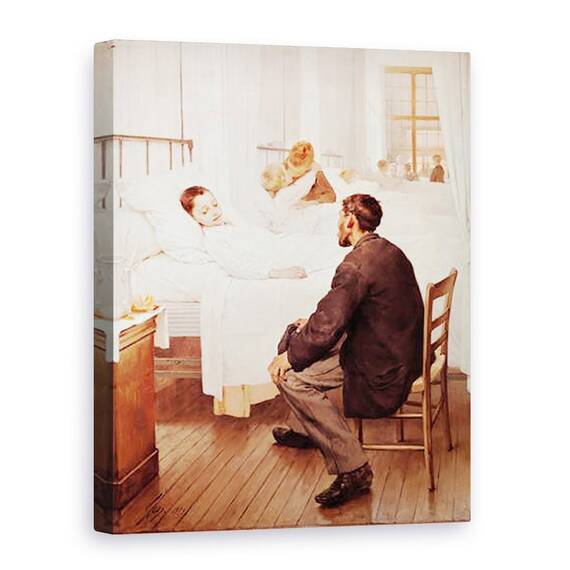 Tablou Canvas - Henri Jules Jean Geoffroy - Ziua de vizita la spital - - Roveli