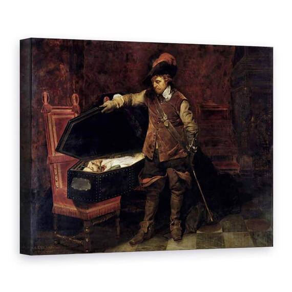 Tablou Canvas - Hippolyte Delaroche - Oliver Cromwell 1599-1658 Deschiderea sicriului lui Carol I 1600-49 1831 - - Roveli