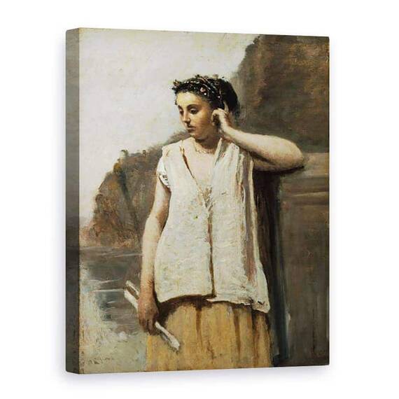 Tablou Canvas - Jean Baptiste Camille Corot - Muza, Istorie - - Roveli