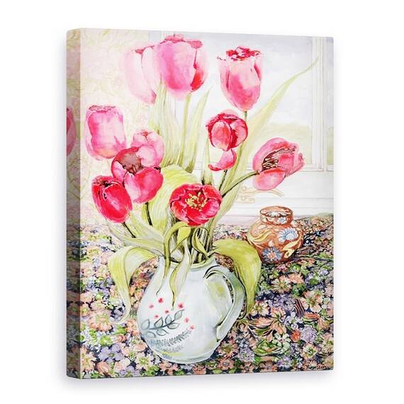 Tablou Canvas - Joan Thewsey - Lalele intr-un ulcior de secara - - Roveli