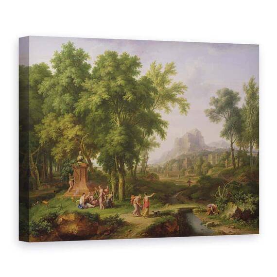 Tablou Canvas - Jan van Huysum - Peisaj Arcadian cu un bust de flora - - Roveli