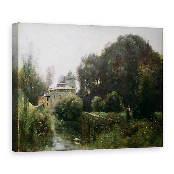 Tablou Canvas - Jean Baptiste Camille Corot - Suvenir de la Villa Borghese - - Roveli