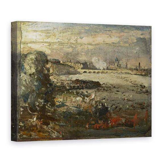 Tablou Canvas - John Constable - Schita pentru Deschiderea podului Waterloo vazut de pe scarile Whitehall, 18 iunie 1817 - - Roveli