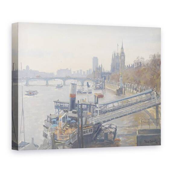Tablou Canvas - Julian Barrow - Westminster de la Hungerford Bridge - - Roveli